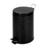 Steel 12L Round Step Waste Bin - Black
