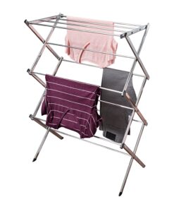 Foldable Commercial Folding Accordion Clothes Drying Rack - Chrome