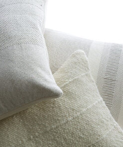 Grey Woven Wool Lumbar Pillow