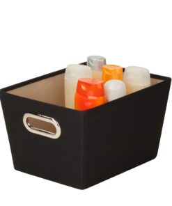 Small Storage Bin with Handles - Black