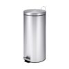 30L Stainless Steel Round Step Waste Bin - Silver