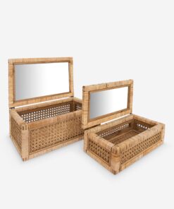 Organic Glass Wood Box (Set of 2) - Natural