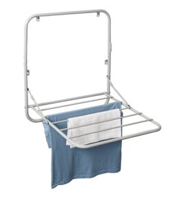 Foldable Over-the-Door and Wall-Mount Folding Clothes Drying Rack - Gray