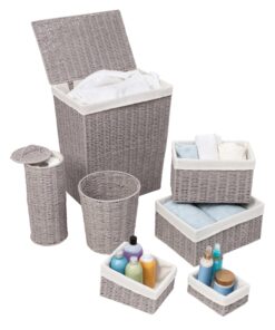 Twisted Paper Rope 7-Piece Storage Basket Set - Gray - 263