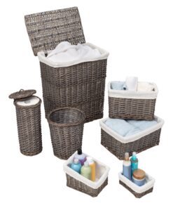 Split Willow 7-Piece Woven Storage Basket Set - Gray