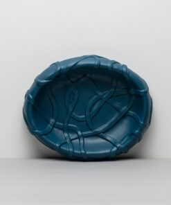 Mallard Blue Serving Platter - Gloss Sculpted Surface
