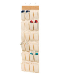 Bamboo 24-Pocket Over-the-Door Hanging Shoe Organizer