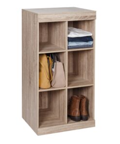 Stackable 6-Cubby Organizer with Anti-Tip Hardware - Brown