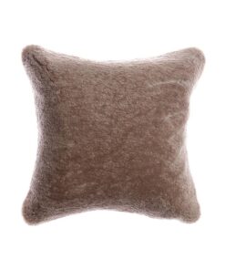 Taupe Shearling Lumbar Pillow