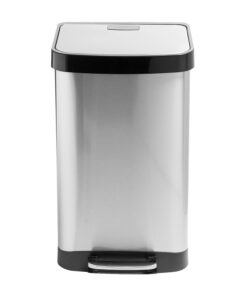 50L Stainless Steel Large Soft-Close Step Waste Bin - Silver