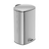 40L Stainless Steel Rectangular Step Waste Bin with Lid - Silver