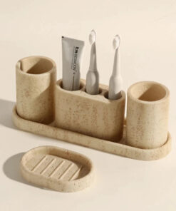 Travertine Stone Bathroom Accessories Set