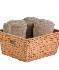 Natural Decorative Water Hyacinth Square Basket