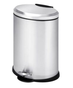 Stainless Steel 12L Oval Step Waste Bin - Silver