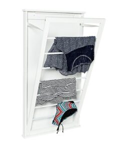 Foldable Over-the-Door and Wall-Mount Clothes Drying Rack (140 Feet) - White