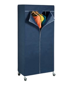 Protective Garment Rack Cover - Navy and White