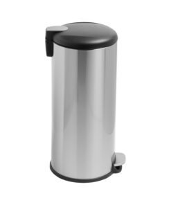 30L Stainless Steel Round Soft-Close Step Waste Bin - Silver